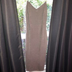 Gray Faux Suede Bodycon Dress